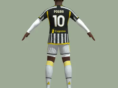 T-Pose Rigged Paul Pogba Juventus 3D model