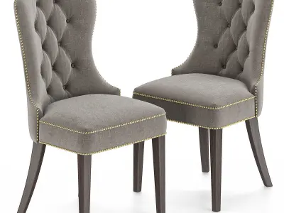 Monet Tufted Velvet Dining Chair - Abbyson Low-poly 3D model