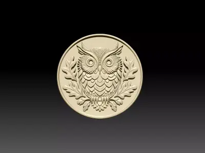 Owl 3D STL model for 3d printing and cnc curving 3D print model