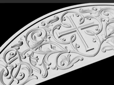 Central decor ornament for furniture 3D model 991