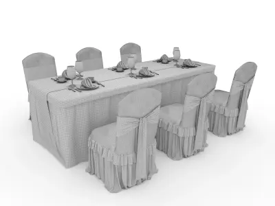 Banquet Table and Chair 133 3D model
