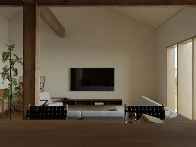 modern living room dining room interior scenes 46 3D model