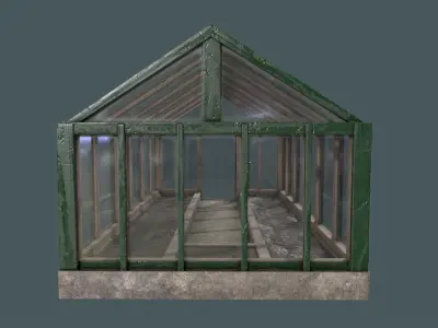 Glass Greenhouse Low-poly 3D model