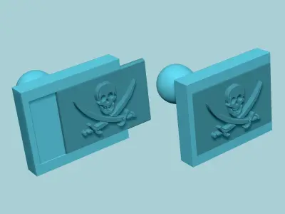 Stamp 35 - Pirate Skull - Fondant Decoration Maker Toy 3D print model