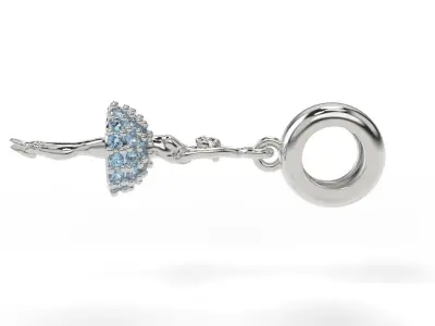 Ballet Dancer Charm with gems 3D print model
