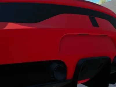 Red sport cat Low-poly 3D model