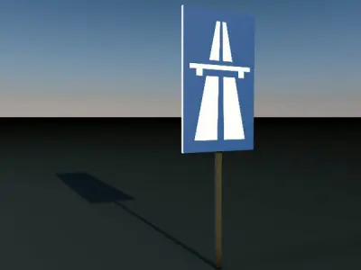 Traffic Signs Low-poly 3D model