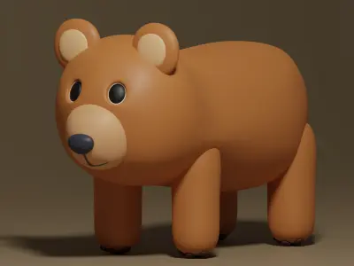 Cartoon Cute Bear 1 3D model