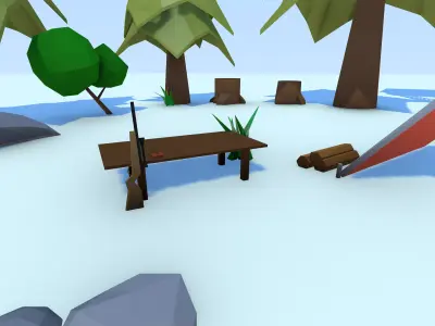 Low Poly Camping Forest Pack Low-poly 3D model