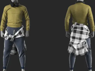 Mens Outfit 6 - Marvelous Designer with Video Process 3D model