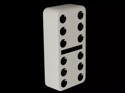 ivory  domino piece 28  Low-poly 3D model
