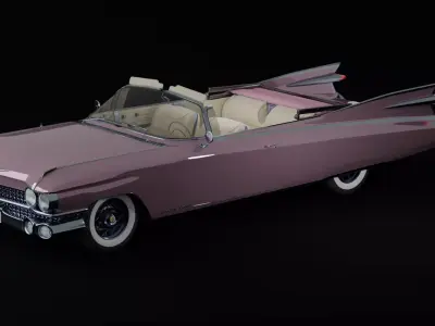 Cadillac 1959 Eldorado Pink PBR 3D Model 3D model