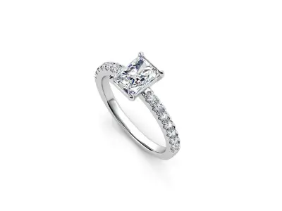 ZDR093 princess cut diamond engagement ring 3D print model