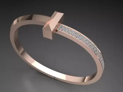 Bracelet Tiffany with diamonds 3D print model 3D print model