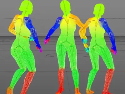 Scan sporty female rigged 01 Low-poly 3D model