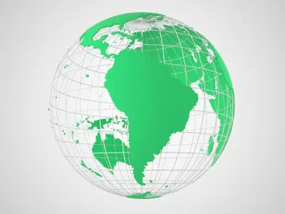 Globe News Skeleton Emerald  Color 3D model