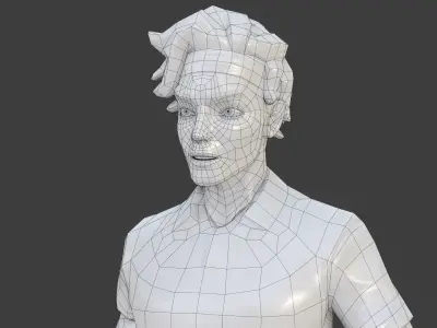 Football Player PBR 3D model Low-poly 3D model