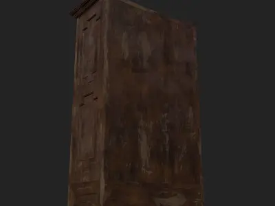 Rustic Medieval Wardrobe Low-poly 3D model