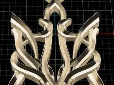 Trident celtic pendant 3D print model