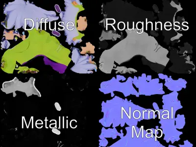 Adorable Chibi Character in Bright Hoodie  Rigged and Animated Low-poly 3D model