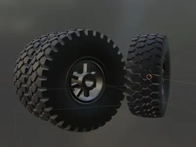 maz truck wheel and tire 3D print model