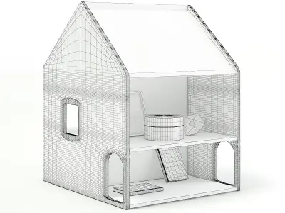 House Shape Shelf with Blackboard 3D model