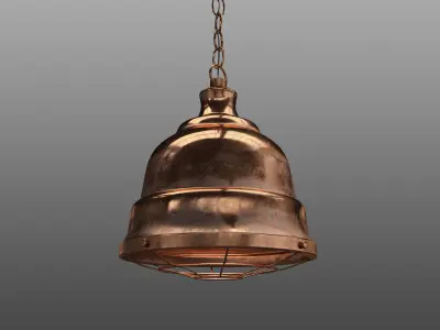 Copper Pendant Light Low-poly 3D model