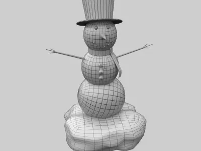Snowman Decoration Low-poly 3D model