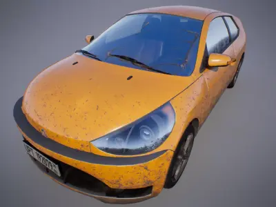 Passenger Car Low-poly 3D model