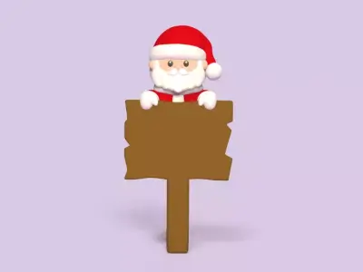 Santa Claus Wooden Sign 3D print model