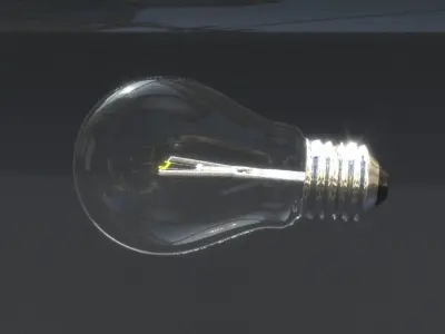 Bulb Realistic Model light on side of car Low-poly 3D model