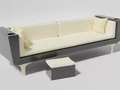 Low-poly Blender Couch Free low-poly 3D model