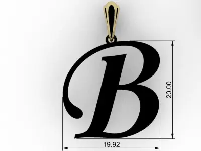 Letter B NECKLACE 3D print model