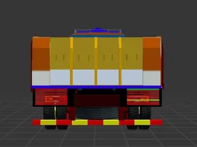 Tata 14 tire truck Low-poly 3D model
