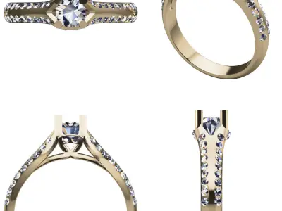 Engagement Wedding Ring  3D print model