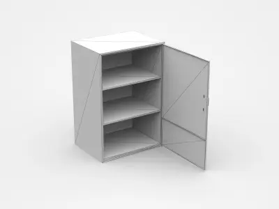 Storage Cabinet For Industrial Tools And Parts Open Door 3D model