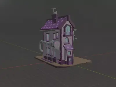 Lilac House Low-poly 3D model