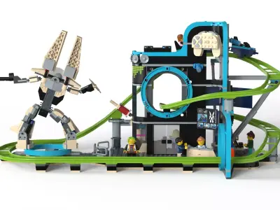 Roller-Coaster Park Set 3D model