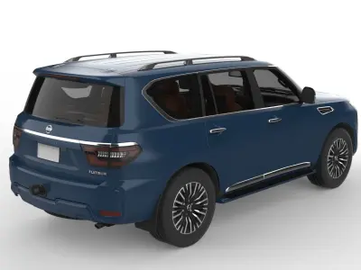 Nissan Patrol Dark blue Low-poly 3D model