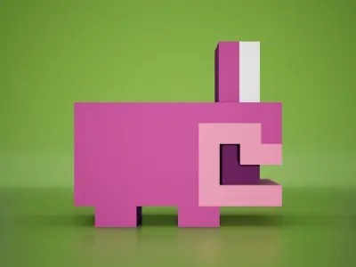 Voxel - Desert Frog Low-poly 3D model