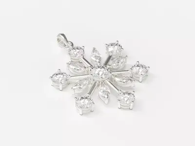 Diamond snowflake pendant 3D print model