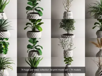 74 huge pot  vase collection 3d print model a01