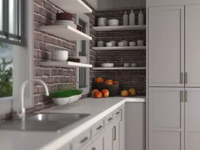 Brick Wall Kitchen  3D model