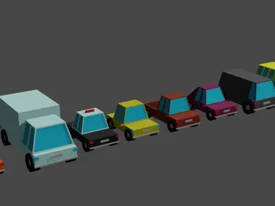 Low poly cars asset for 8 dollars Low-poly 3D model