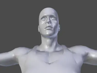 Realistic man game ready with shaved head Low-poly 3D model