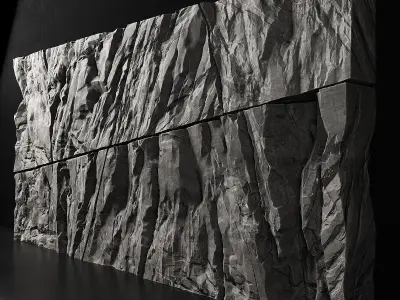 Stone rock wall splinter slab n2 3D model