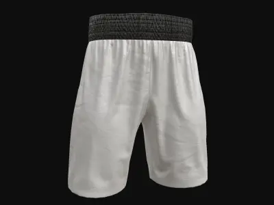 White boxing shorts Low-poly 3D model