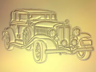 Classic Car Suitable for embossing Hot Foil Technique 3D model
