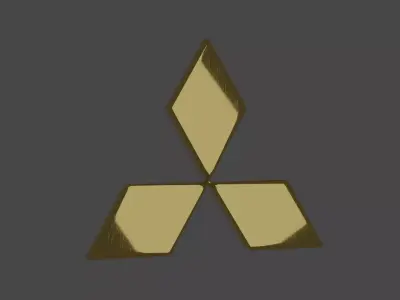 Mitsubishi 3D Logo Low-poly 3D model