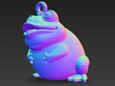 Cute Frog Keychain  3D Printable Happy Amphibian Model 3D print model